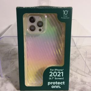 iPhone 2021 6.7" screen protect onn. iridescent case